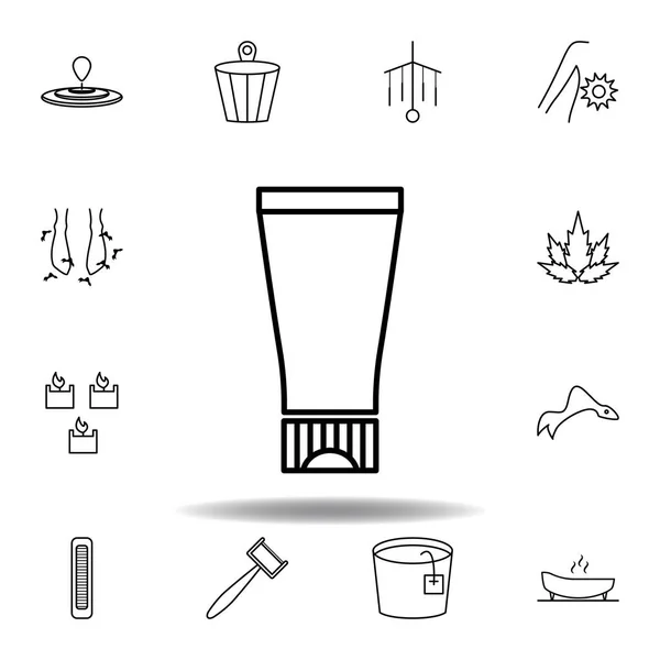 Glas met SAP outline icon. Gedetailleerde set van Spa en relax illustraties icoon. Kan worden gebruikt voor het web, logo, mobiele app, ui, UX — Stockvector