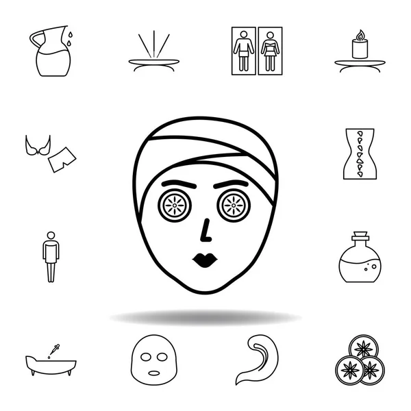 Tratamiento facial desde el icono del esquema del spa. Conjunto detallado de spa y relajante icono ilustraciones. Puede ser utilizado para web, logotipo, aplicación móvil, interfaz de usuario, UX — Vector de stock