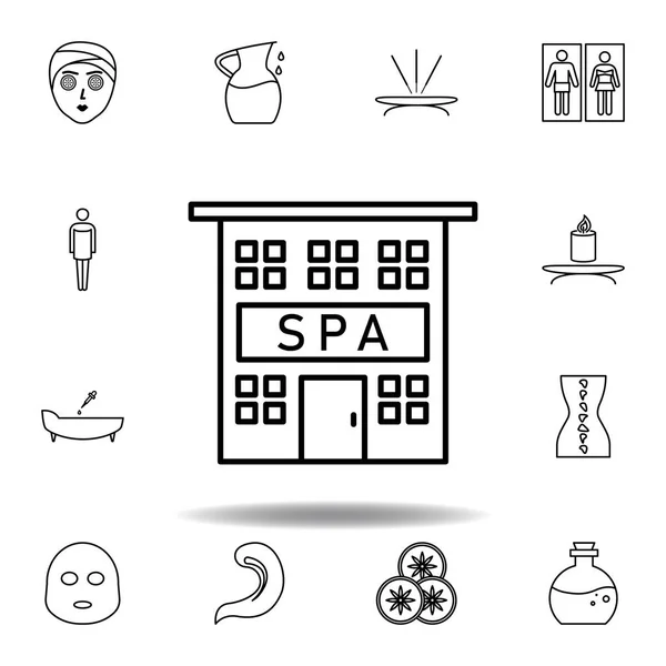 Spa gebouw overzicht icoon. Gedetailleerde set van Spa en relax illustraties icoon. Kan worden gebruikt voor het web, logo, mobiele app, ui, UX — Stockvector