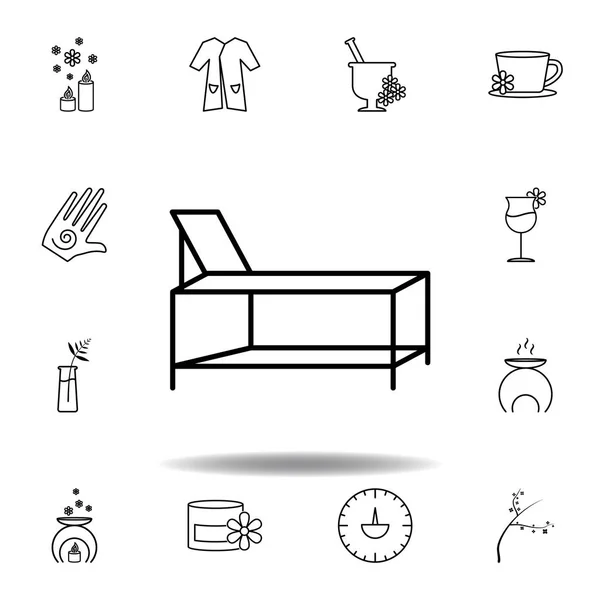 Spa bed overzicht icoon. Gedetailleerde set van Spa en relax illustraties icoon. Kan worden gebruikt voor het web, logo, mobiele app, ui, UX — Stockvector