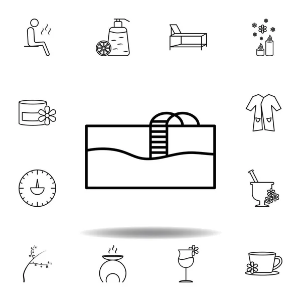 Zwembad overzicht icoon. Gedetailleerde set van Spa en relax illustraties icoon. Kan worden gebruikt voor het web, logo, mobiele app, ui, UX — Stockvector