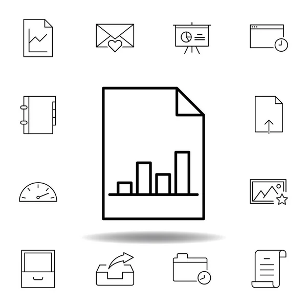 Gráfico gráfico gráfico de análise ícone esboço. Conjunto detalhado de ícones unigrid ilustrações multimídia. Pode ser usado para web, logotipo, aplicativo móvel, UI, UX — Vetor de Stock