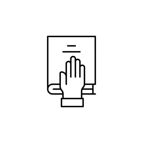 Bibbia, mano, icona del profilo della morte. dettagliate serie di illustrazioni della morte icone. può essere utilizzato per web, logo, app mobile, UI, UX — Vettoriale Stock