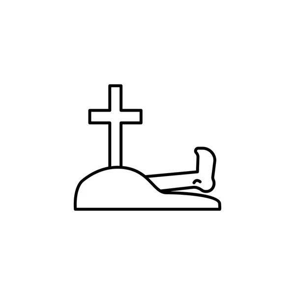 Cementerio, pierna, icono del contorno de la muerte. conjunto detallado de iconos ilustraciones de la muerte. se puede utilizar para la web, logotipo, aplicación móvil, interfaz de usuario, UX — Vector de stock