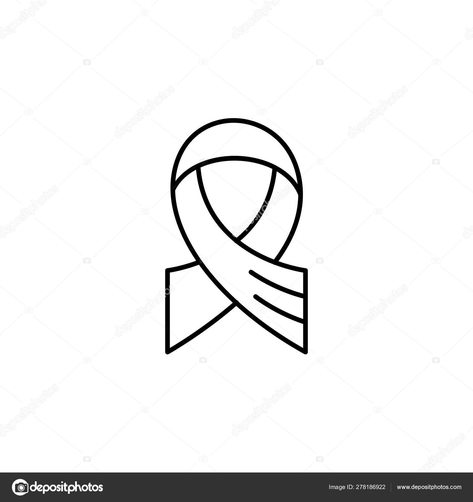 Ribbon, death outline icon. detailed set of death illustrations icons ...