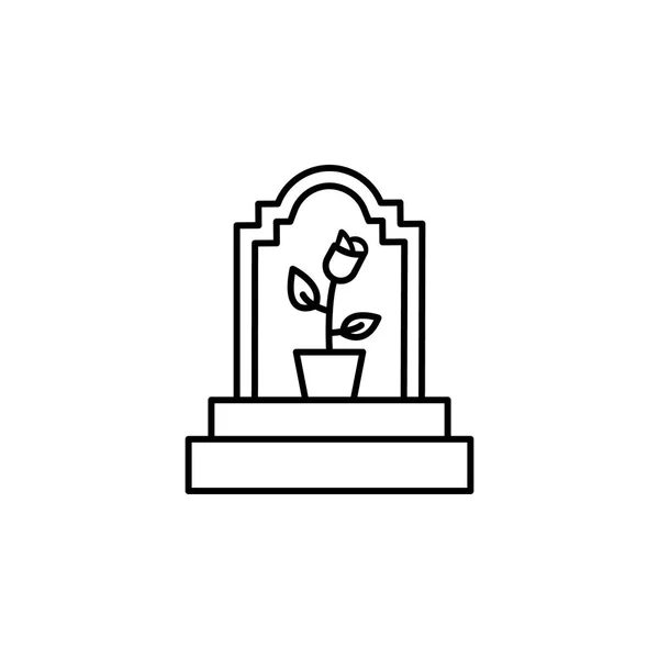 Kuburan, ikon bunga. set rinci ilustrasi kematian ikon. dapat digunakan untuk web, logo, aplikasi seluler, UI, UX - Stok Vektor