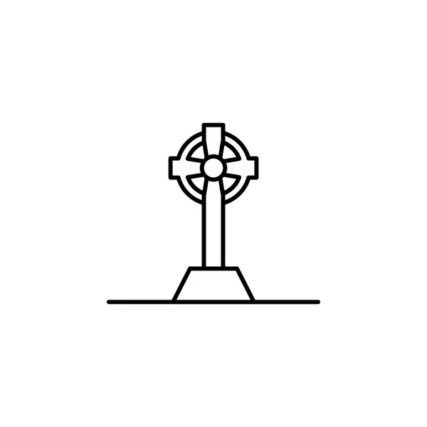 ケルトの十字架、死の輪郭アイコン。死のイラストアイコンの詳細なセット。ウェブ、ロゴ、モバイルアプリ、Ui、Uxに使用することができます — ストックベクタ