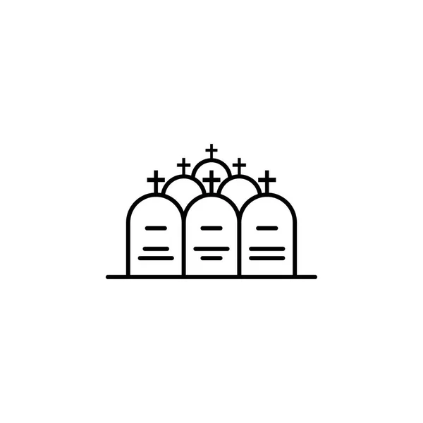 Cimitero, morte, tombe icona contorno. dettagliate serie di illustrazioni della morte icone. può essere utilizzato per web, logo, app mobile, UI, UX — Vettoriale Stock
