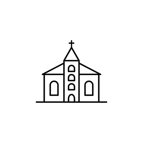 Церква, значок контуру смерті. детальний набір ілюстрацій смерті. може бути використаний для веб, логотипу, мобільного додатку, інтерфейсу, UX — стоковий вектор