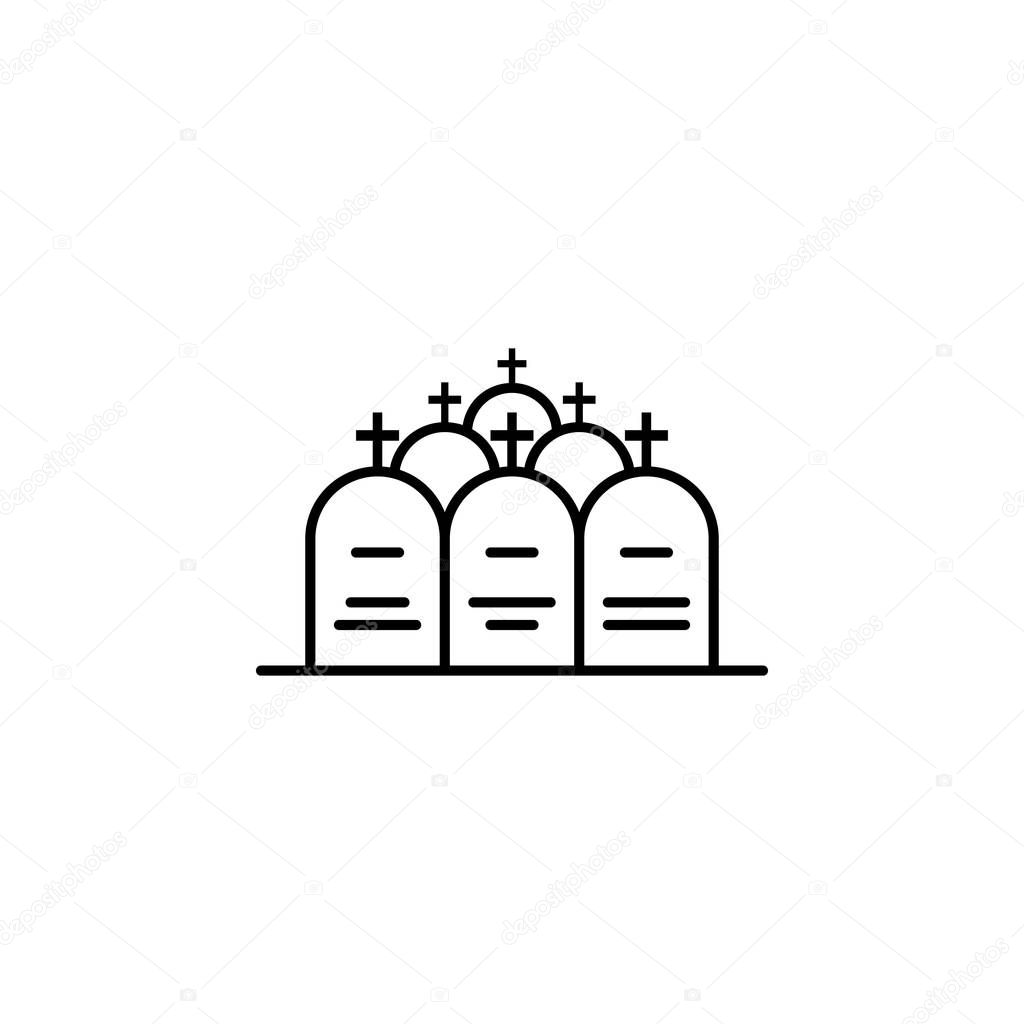cemetery, death, graves outline icon. detailed set of death illustrations icons. can be used for web, logo, mobile app, UI, UX