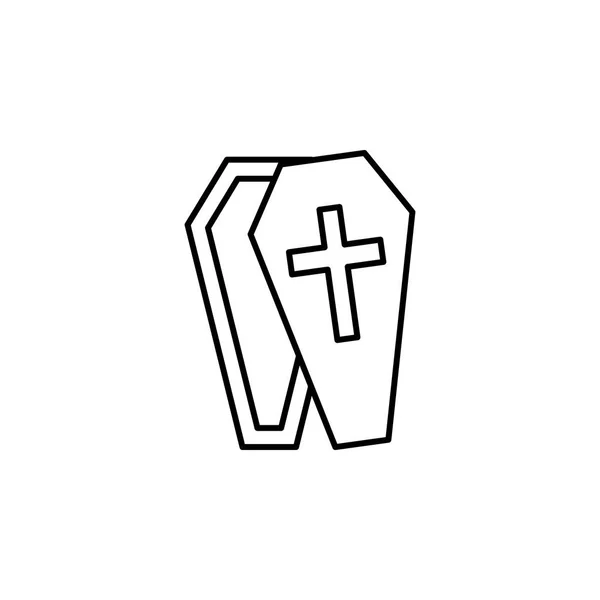 Cercueil, icône du contour de la mort. ensemble détaillé d'icônes d'illustrations de la mort. peut être utilisé pour le web, logo, application mobile, UI, UX — Image vectorielle