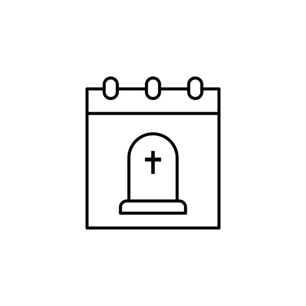 Calendário, ícone do esboço da morte. conjunto detalhado de ícones de ilustrações de morte. pode ser usado para web, logotipo, aplicativo móvel, UI, UX —  Vetores de Stock