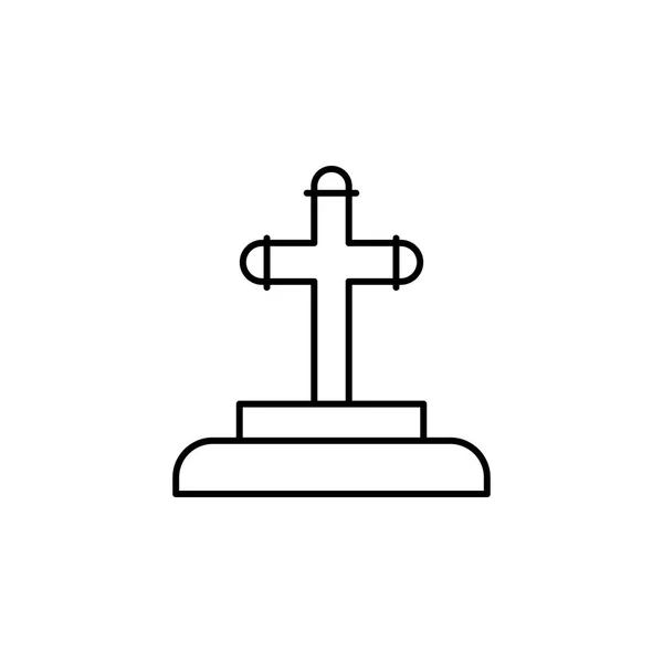 坟墓，死亡轮廓图标。详细的死亡插图图标集。可用于网页，徽标，移动应用程序，Ui，Ux — 图库矢量图片