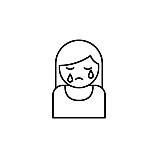 Mujer, llorando, icono del contorno de la muerte. conjunto detallado de iconos ilustraciones de la muerte. se puede utilizar para la web, logotipo, aplicación móvil, interfaz de usuario, UX — Vector de stock