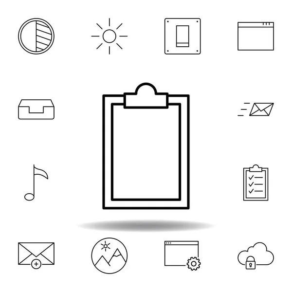 Board buffer clip outline icon. Detailed set of unigrid multimedia illustrations icons. Can be used for web, logo, mobile app, UI, UX — Stock Vector