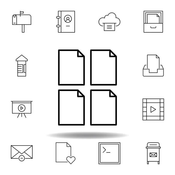 Dokumentieren Papierblatt Umrisssymbol. Detaillierte Reihe von unaufgeregten Multimedia-Illustrationen. kann für Web, Logo, mobile App, ui, ux verwendet werden — Stockvektor