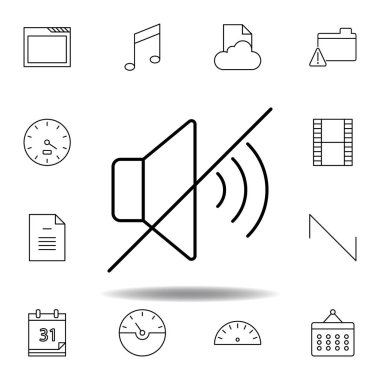 ses anahat simgesini sessize al. Unigrid multimedya çizimler ikonlarının ayrıntılı kümesi. Web, logo, mobil uygulama, Ui, Ux için kullanılabilir