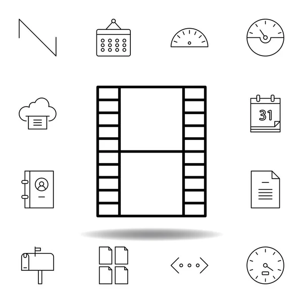 Film video strip outline icon. Detailed set of unigrid multimedia illustrations icons. Can be used for web, logo, mobile app, UI, UX — Stock Vector