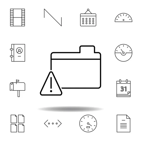 Alert files warning outline icon. Detailed set of unigrid multimedia illustrations icons. Can be used for web, logo, mobile app, UI, UX — Stock Vector