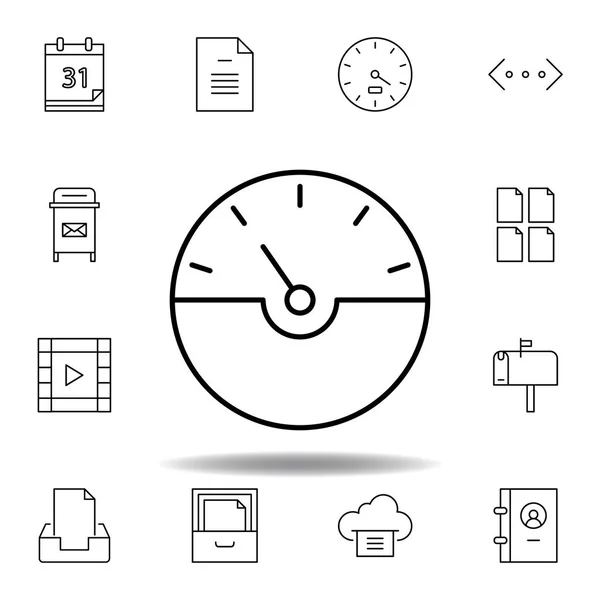Dash gauge speed outline icon. Detailed set of unigrid multimedia illustrations icons. Can be used for web, logo, mobile app, UI, UX — Stock Vector
