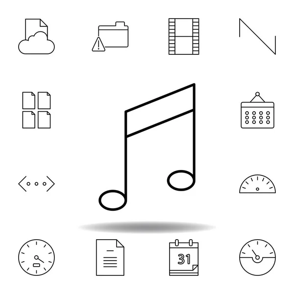 Иконка контура музыкальной ноты. Детальный набор значков мультимедийных иллюстраций. Может использоваться для веб, логотип, мобильное приложение, пользовательский интерфейс, UX — стоковый вектор