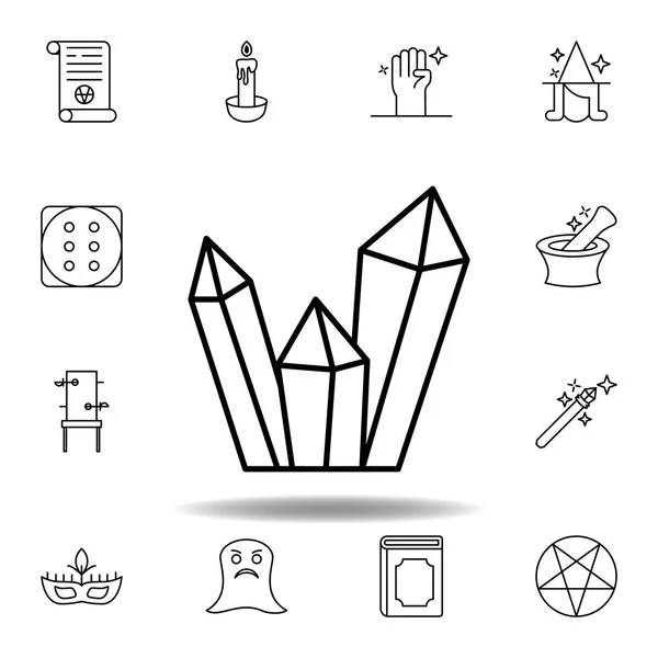 Icona contorno gioielli magici. elementi di illustrazione magica icona linea. segni, simboli possono essere utilizzati per il web, logo, app mobile, UI, UX — Vettoriale Stock