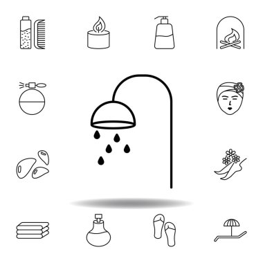 duş, spa anahat simgesi. Spa ve rahatillüstrasyonlar simgesi ayrıntılı set. Web, logo, mobil uygulama, Ui, Ux için kullanılabilir