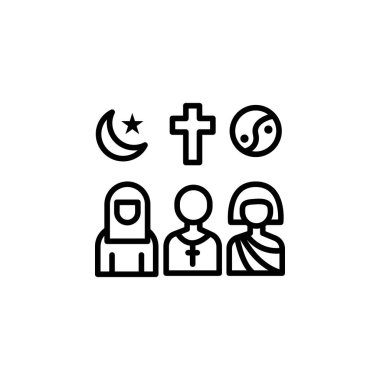 göç dinleri simgesini anahat. geçiş illüstrasyon simgesi öğesi. işaretleri, semboller web, logo, mobil uygulama, Ui, Ux için kullanılabilir