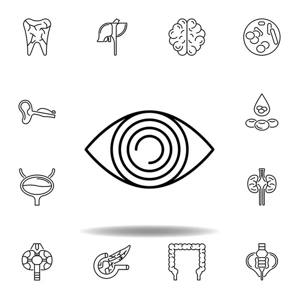 Conjunto de órganos humanos icono contorno del ojo. Los signos y símbolos se pueden utilizar para la web, logotipo, aplicación móvil, interfaz de usuario, UX — Vector de stock