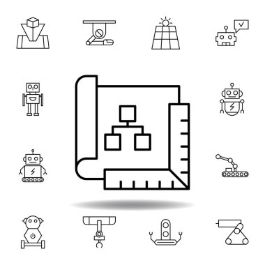 Robotics anahat simgesini planlayın. robotik illüstrasyon simgeleri kümesi. işaretleri, semboller web, logo, mobil uygulama, Ui, Ux için kullanılabilir