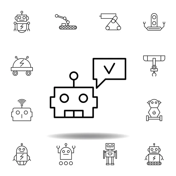 Robotique robot icône contour. ensemble d'icônes d'illustration robotique. signes, symboles peuvent être utilisés pour le web, logo, application mobile, UI, UX — Image vectorielle