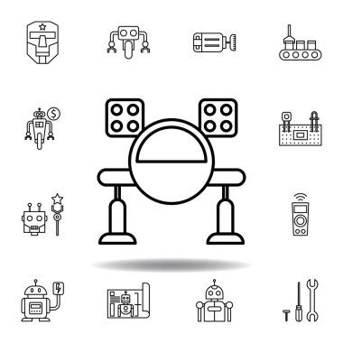 Robotik füze anahat simgesi. robotik illüstrasyon simgeleri kümesi. işaretleri, semboller web, logo, mobil uygulama, Ui, Ux için kullanılabilir