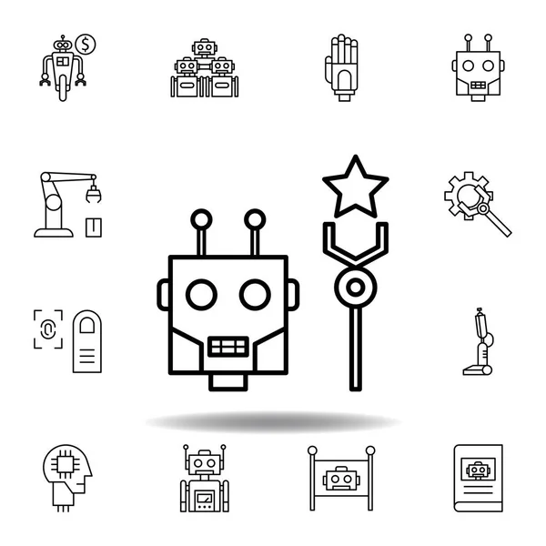 Robotics robot outline icon. set of robotics illustration icons. signs, symbols can be used for web, logo, mobile app, UI, UX — Stock Vector