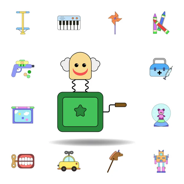 cartoon box in jack toy colored icon. set of children toys illustration icons. signs, symbols can be used for web, logo, mobile app, UI, UX