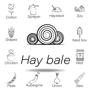 saman balya el çizmek simgesi. Tarım illüstrasyon simgeleri unsuru. İşaretler ve semboller Web, logo, mobil uygulama, ui, UX için kullanılabilir