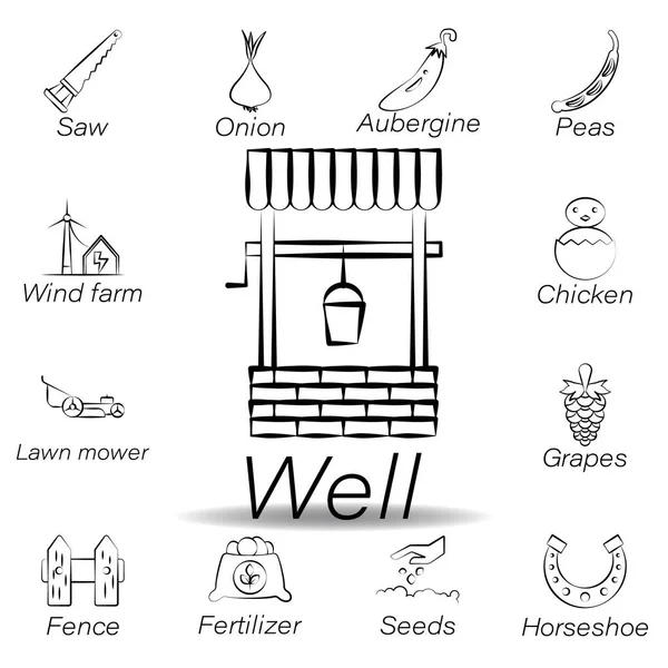 Gut Hand zeichnen Symbol. Element der landwirtschaftlichen Illustrationssymbole. Zeichen und Symbole können für Web, Logo, mobile App, ui, ux verwendet werden — Stockvektor