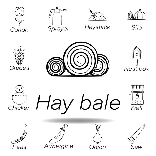 saman balya el çizmek simgesi. Tarım illüstrasyon simgeleri unsuru. İşaretler ve semboller Web, logo, mobil uygulama, ui, UX için kullanılabilir