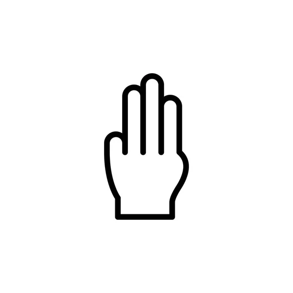 Hand 3 fingers gesture outline icon. Element of hand gesture illustration icon. signs, symbols can be used for web, logo, mobile app, UI, UX — Stock Vector