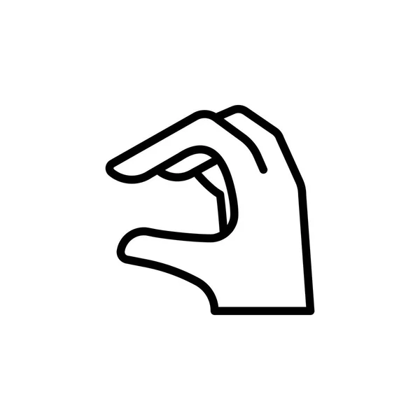 Ручной жест контура значок. Иконка элемента жеста руки. знаки, символы могут быть использованы для веб, логотип, мобильное приложение, пользовательский интерфейс, UX — стоковый вектор