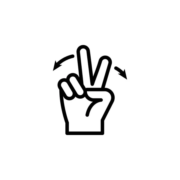 Значок контура жеста руки. Иконка элемента жеста руки. знаки, символы могут быть использованы для веб, логотип, мобильное приложение, пользовательский интерфейс, UX — стоковый вектор