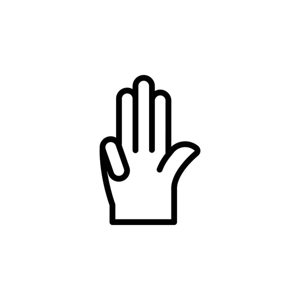 Hitung mundur isyarat tangan garis besar ikon. Ikon gambar gerakan tangan. sign, simbol dapat digunakan untuk web, logo, aplikasi mobile, UI, UX - Stok Vektor