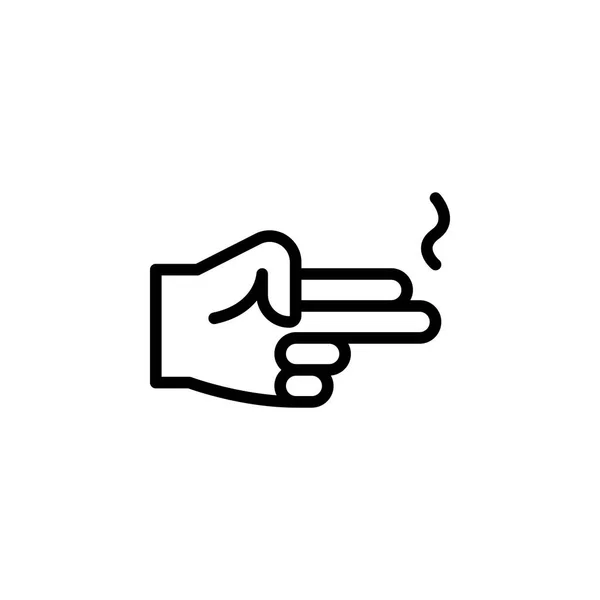 Значок контура жеста ручного оружия. Иконка элемента жеста руки. знаки, символы могут быть использованы для веб, логотип, мобильное приложение, пользовательский интерфейс, UX — стоковый вектор