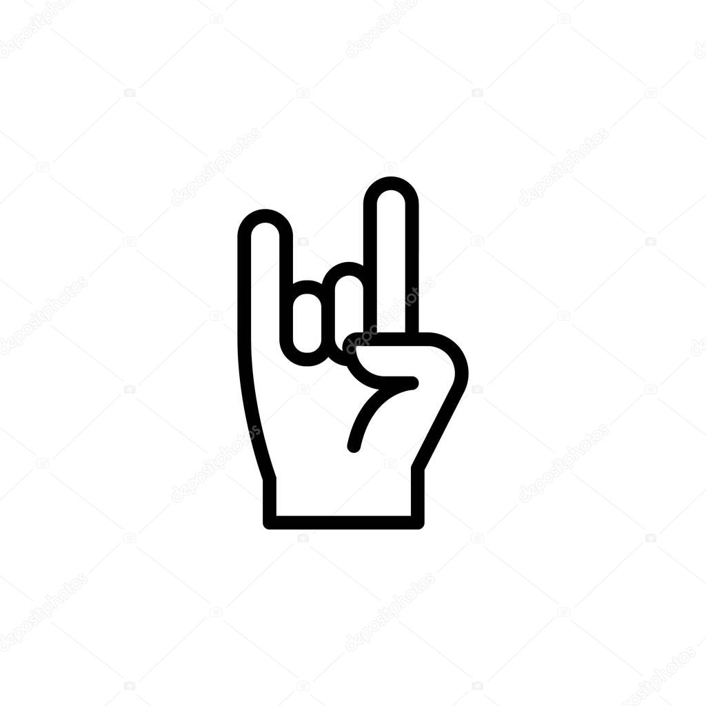 Hand rock gesture outline icon. Element of hand gesture illustration icon. signs, symbols can be used for web, logo, mobile app, UI, UX