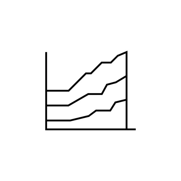 Gráficos gráfico financiero esquema icono. Elemento del icono de ilustración financiera. signos, símbolos se pueden utilizar para la web, logotipo, aplicación móvil, interfaz de usuario, UX — Archivo Imágenes Vectoriales