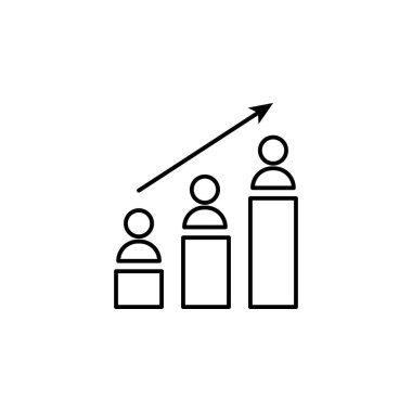 İnsan kaynakları grafik anahat simgesi. Finans illüstrasyon simgesi öğesi. işaretleri, semboller web, logo, mobil uygulama, Ui, Ux için kullanılabilir