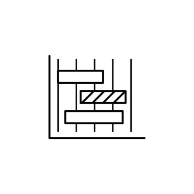 Yatay çubuklar anahat simgesini listeler. Finans illüstrasyon simgesi öğesi. işaretleri, semboller web, logo, mobil uygulama, Ui, Ux için kullanılabilir