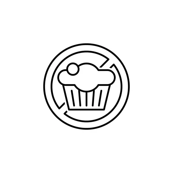 Ningún icono de contorno de dulces. Elementos de dieta y nutrición icono ilustración. Signos e icono de colección de símbolos para sitios web, diseño web, aplicación móvil, interfaz de usuario, UX — Archivo Imágenes Vectoriales