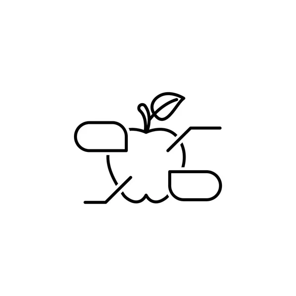 Apfel-Umriss-Symbol. Elemente der Diät und Ernährung Illustration Symbol. Zeichen und Symbolsammlung für Webseiten, Webdesign, mobile App, ui, ux — Stockvektor