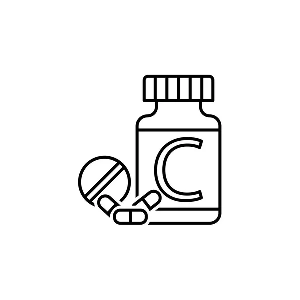 Vitamine umreißen Symbol. Elemente der Diät und Ernährung Illustration Symbol. Zeichen und Symbolsammlung für Webseiten, Webdesign, mobile App, ui, ux — Stockvektor