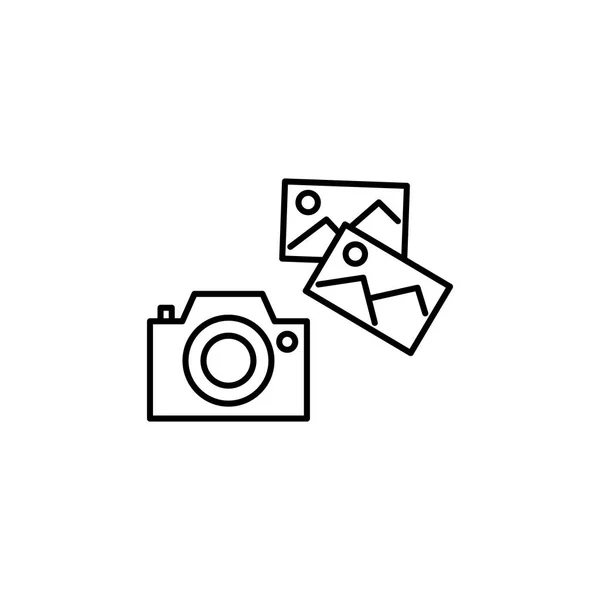 フォトカメラのアウトラインアイコン。ライフスタイルイラストアイコンの要素。プレミアム品質のグラフィックデザイン。ウェブサイト、ウェブデザイン、モバイルアプリ、Ui、Uxの標識とシンボルコレクションアイコン — ストックベクタ